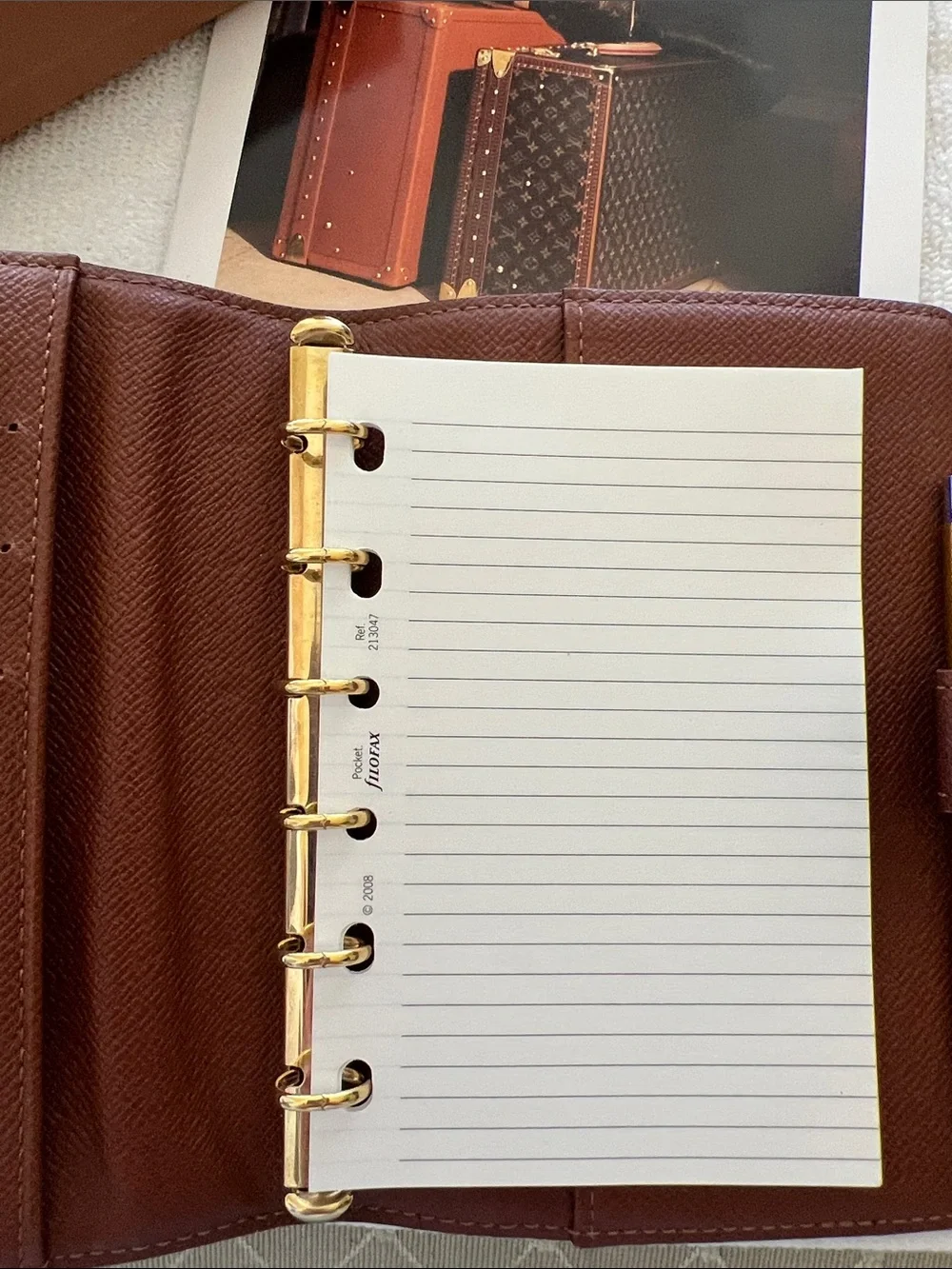 LOUIS VUITTON Small Ring Agenda PM Monogram with original box and pen